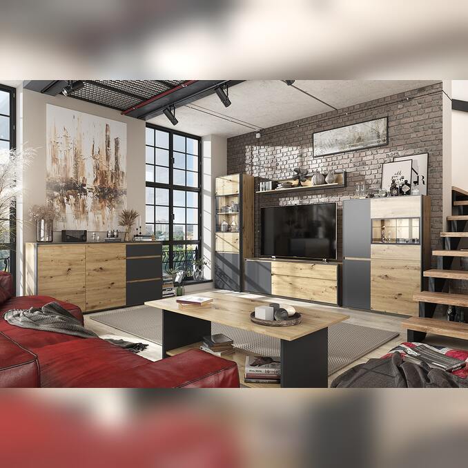 Шкаф с витриной «Боско» 1V3D