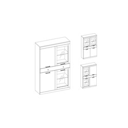 Шкаф с витриной «Джаггер» 2V2D1S