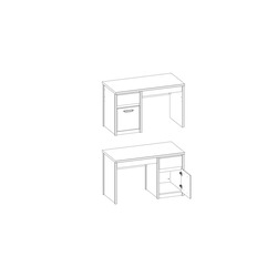 Стол письменный «Джаз» 1D2S (L-P) с тумбой