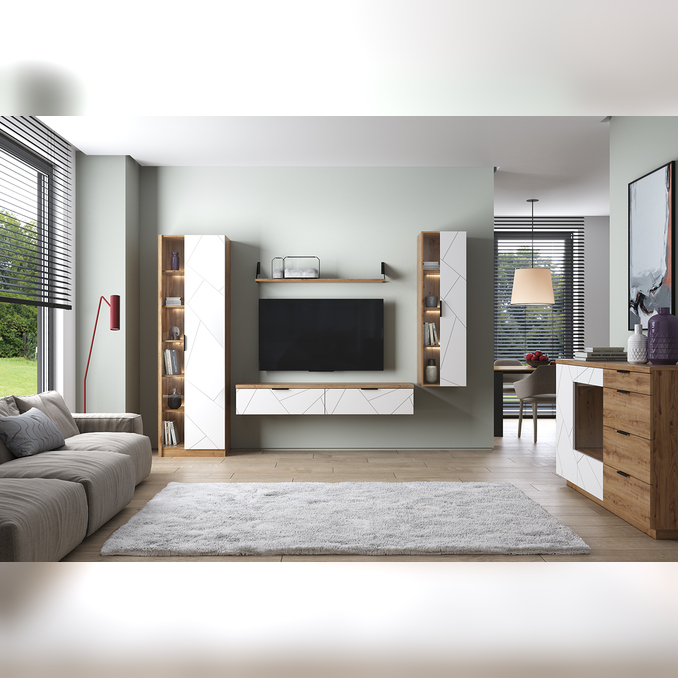 Модульная гостиная «Кайлас» дуб наварра / эко джелато 2