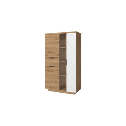 Шкаф с витриной «Кайлас» Дуб наварра / Эко джелато 1V2D1S