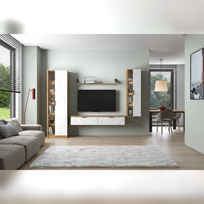 Стенка-горка «Кайлас» дуб наварра / эко джелато  в гостиную 2