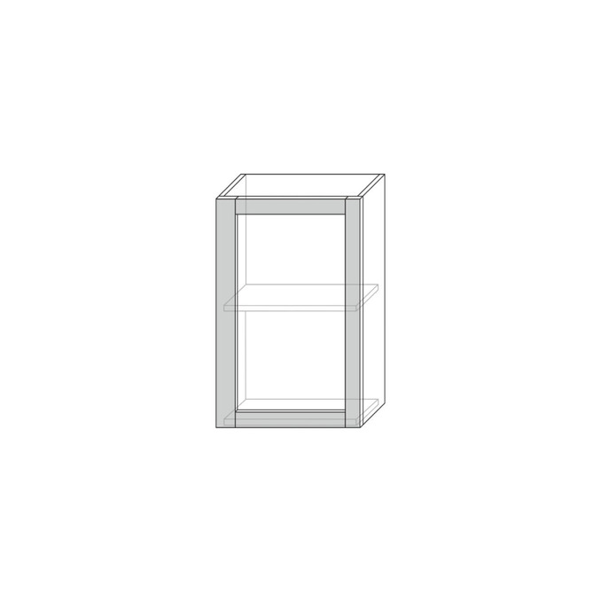 Шкаф витрина настенный «Авеню» 1V/50-29-2 белый/светло-серый сатин