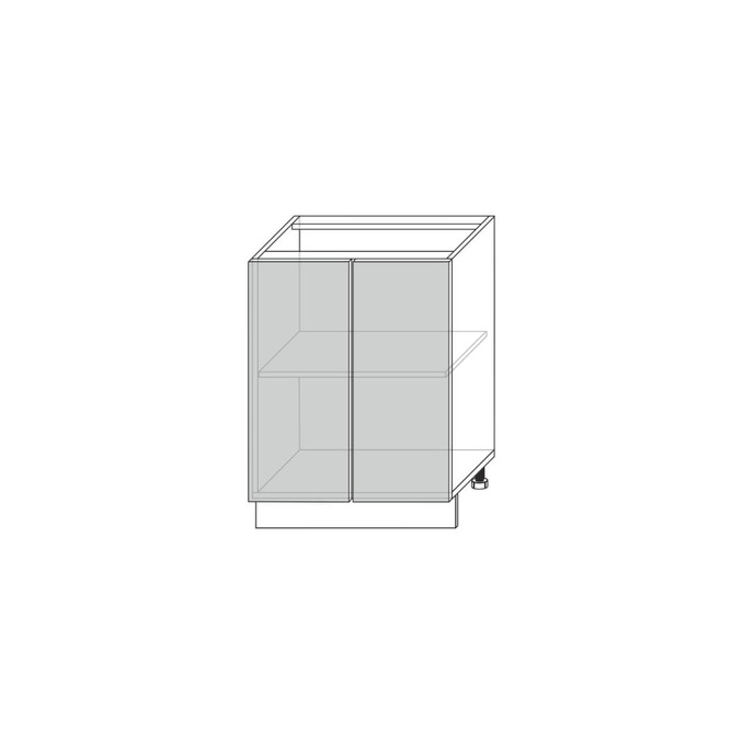 Шкаф-стол «Авеню» 2D/60-51 белый/светло-серый сатин