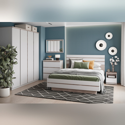 Спальня «Лима» 3 - белая c 4-х дверным шкафом