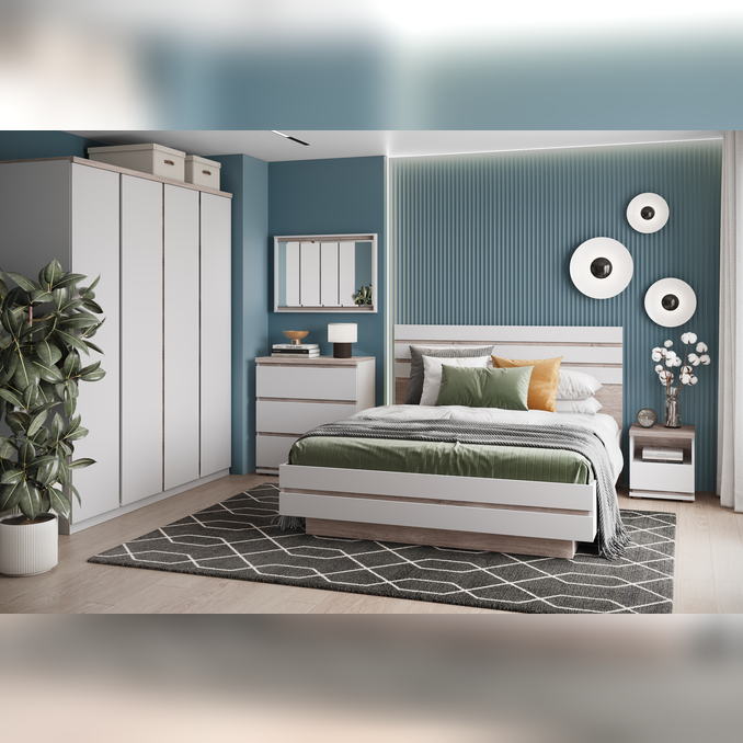 Спальня «Лима» 3 - белая c 4-х дверным шкафом