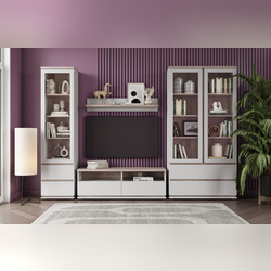 Стенка-горка «Лима» в гостиную 1 - белая
