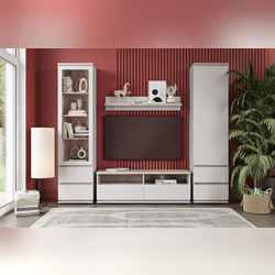 Стенка-горка «Лима» в гостиную 3 - белая