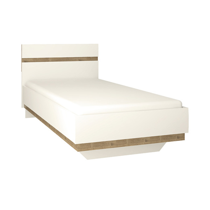 Кровать «Линате» 90 односпальная - белый глянец