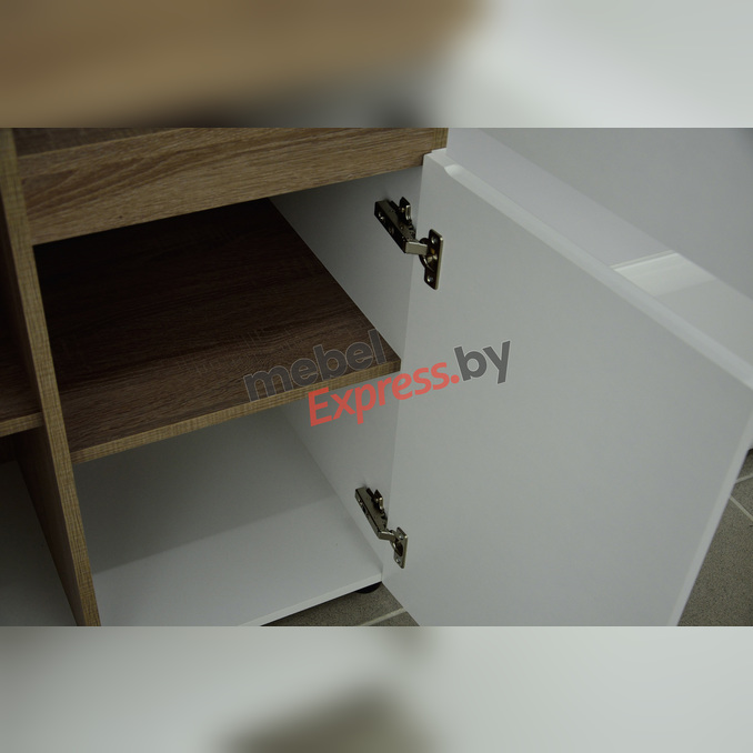 Шкаф с витриной «Линате» 3D/TYP 01L белый глянец
