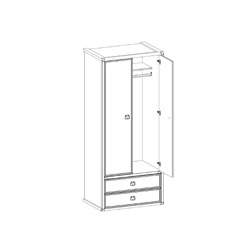 Шкаф «Магеллан» двухстворчатый 2DG2S с ящиками