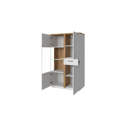 Шкаф-витрина «Лима» 1V2D1S P- белый