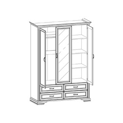 Шкаф «Монако» 3D4S Z трехстворчатый с зеркалом