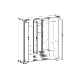 Шкаф «Монако» 4D2S Z - 4 дверный с зеркалом