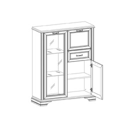 Шкаф-витрина «Монако» 1V2D1S