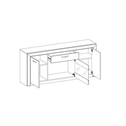 Тумба под телевизор «Оливия» RTV 1V2D1S