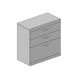 Комод «Оскар» 3S 3 ящика 80 см - светлый