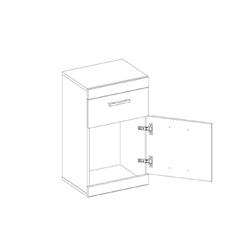 Тумба «Оскар» 1D1S с ящиком - светлая