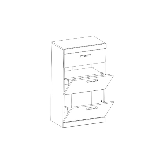 Тумба для обуви «Оскар» 2D1S в прихожую - светлая