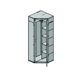 Угловой шкаф «Оскар» с полками L-P - светлый
