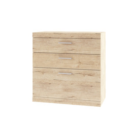 Комод «Оскар» 3S 3 ящика 80 см - светлый