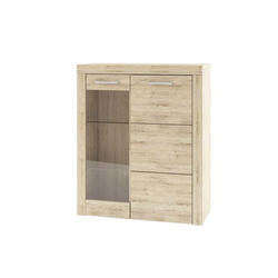 Шкаф-витрина «Оскар» 1V1D верхний комбинированный - светлый