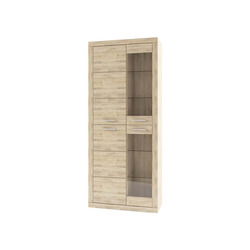 Шкаф-витрина «Оскар» 2V2D комбинированный для гостиной - светлый
