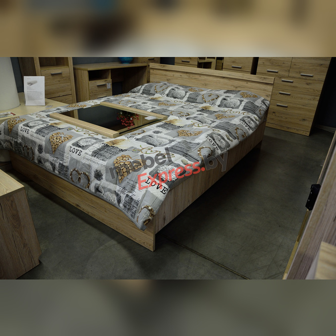 Кровать «Оскар» 160 двуспальная с подъемником - светлая