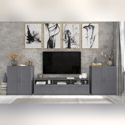 Стенка-горка «Скаген» графит в гостиную  1