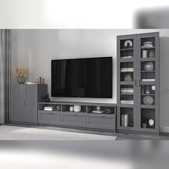 Стенка-горка «Скаген» графит в гостиную 2