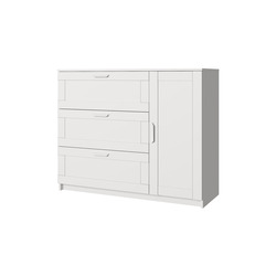 Тумба-комод «Скаген» 1D3S с ящиками - белая