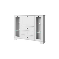 Тумба-витрина «Тиффани» 2V1D3S белая