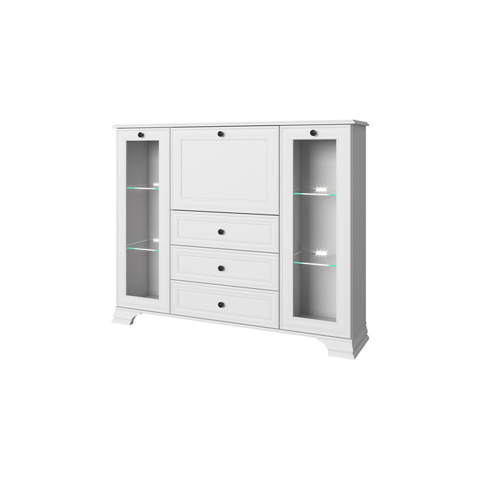 Тумба-витрина «Тиффани» 2V1D3S белая