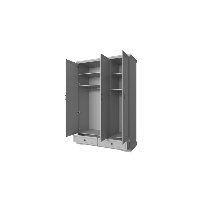 Шкаф «Валенсия» 3DG2S Z трехстворчатый с зеркалом серый