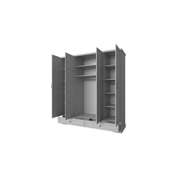 Шкаф «Валенсия» 4DG2S Z четырех створчатый с зеркалом серый