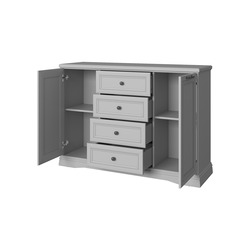 Тумба-комод «Валенсия» 2D4S - серая
