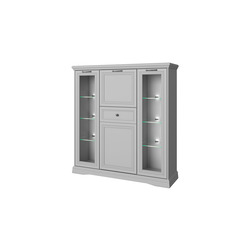 Тумба-витрина «Валенсия» 2V2D1S серая