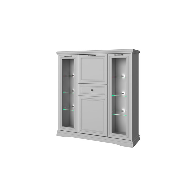 Тумба-витрина «Валенсия» 2V2D1S серая