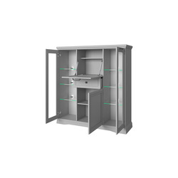 Тумба-витрина «Валенсия» 2V2D1S серая